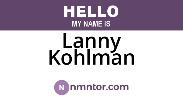 Lanny Kohlman