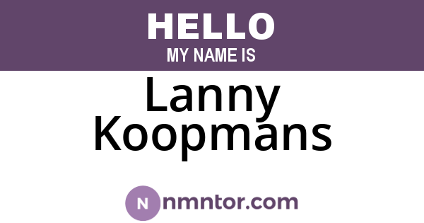 Lanny Koopmans