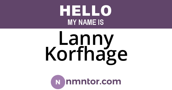 Lanny Korfhage
