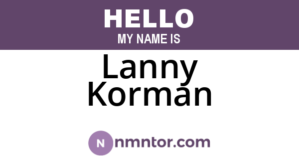 Lanny Korman