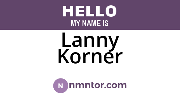 Lanny Korner
