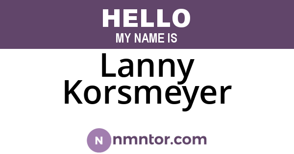 Lanny Korsmeyer