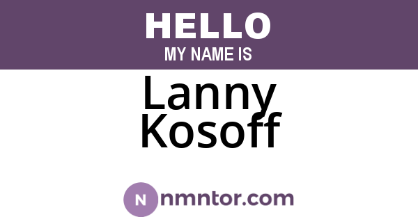 Lanny Kosoff