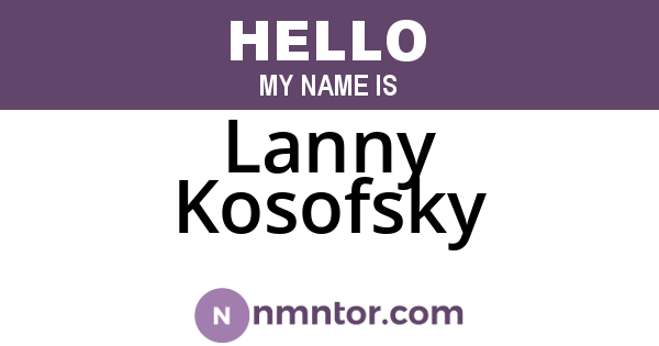 Lanny Kosofsky