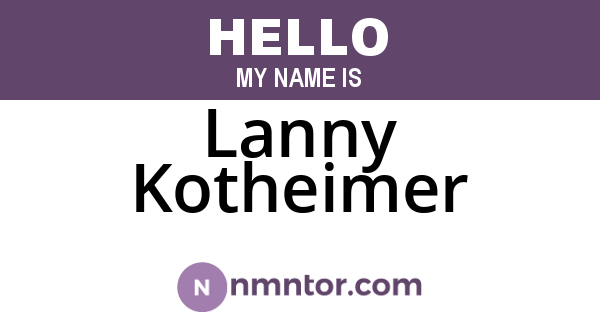Lanny Kotheimer