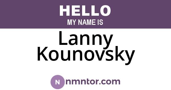 Lanny Kounovsky