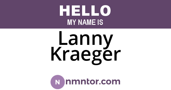 Lanny Kraeger