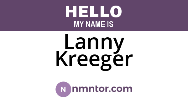 Lanny Kreeger