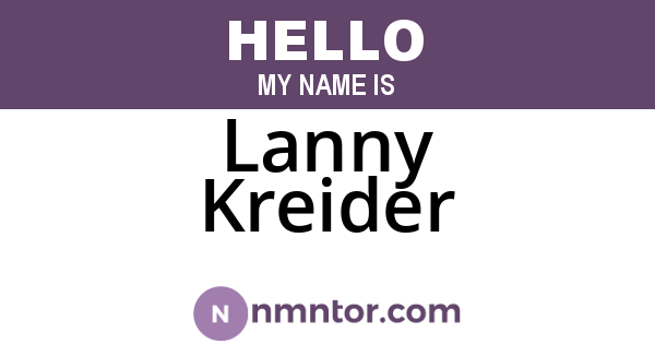 Lanny Kreider