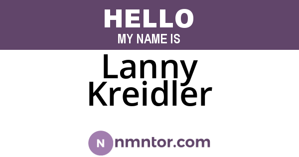Lanny Kreidler