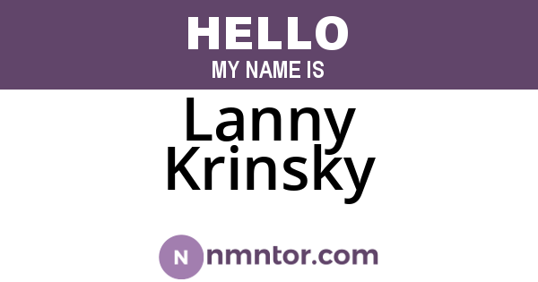 Lanny Krinsky