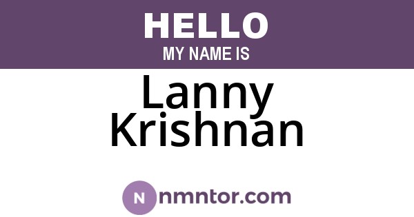 Lanny Krishnan