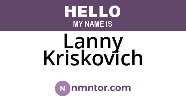 Lanny Kriskovich
