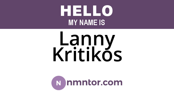 Lanny Kritikos