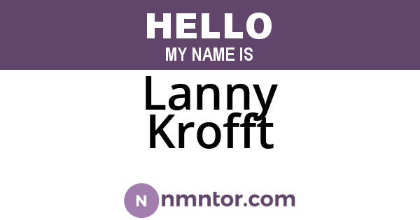 Lanny Krofft