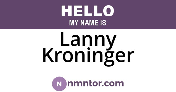 Lanny Kroninger