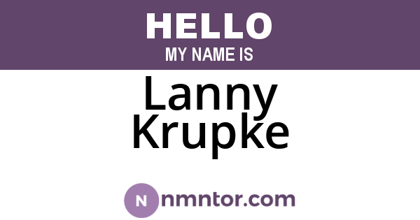 Lanny Krupke