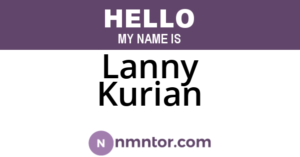Lanny Kurian