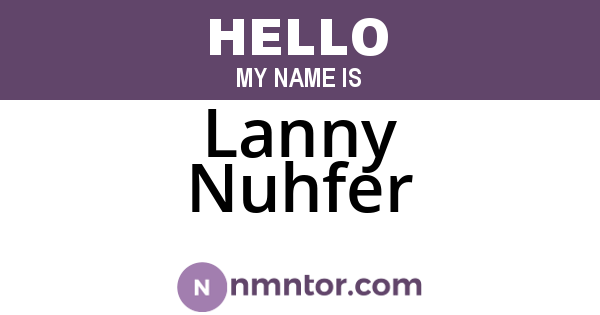 Lanny Nuhfer