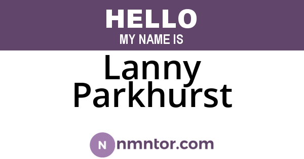 Lanny Parkhurst