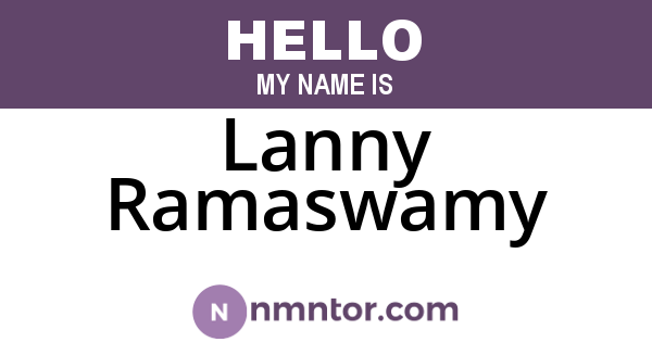 Lanny Ramaswamy
