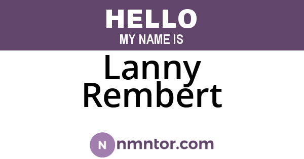 Lanny Rembert