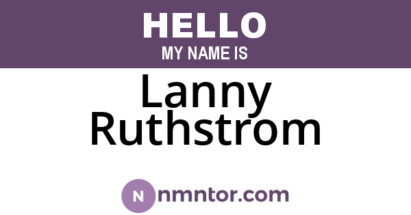 Lanny Ruthstrom
