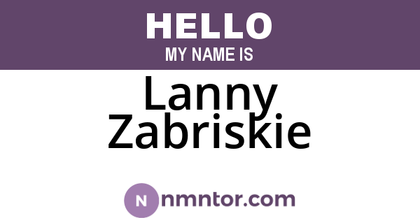 Lanny Zabriskie