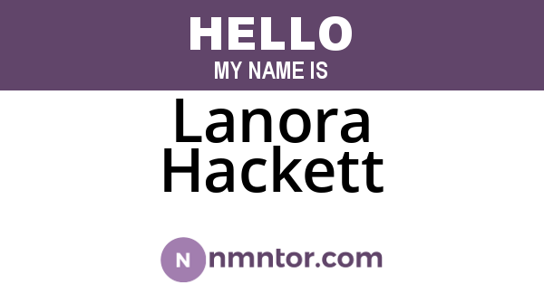 Lanora Hackett