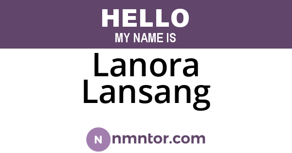 Lanora Lansang