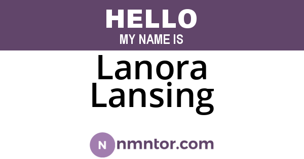 Lanora Lansing
