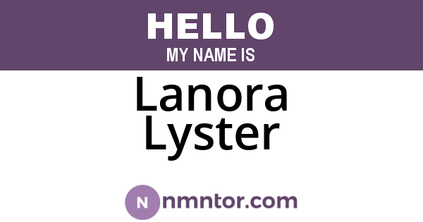 Lanora Lyster