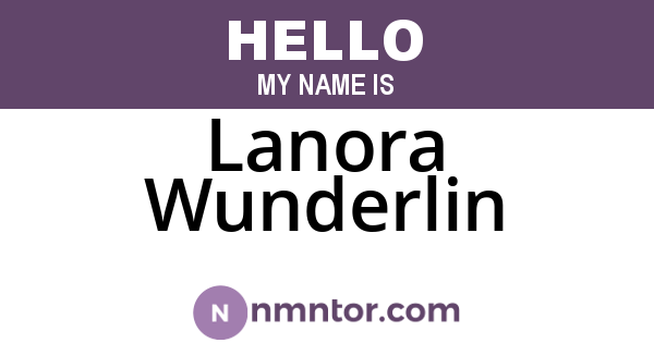 Lanora Wunderlin