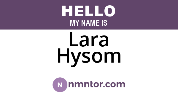 Lara Hysom