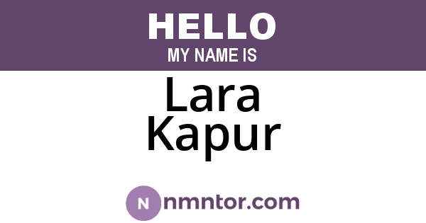 Lara Kapur
