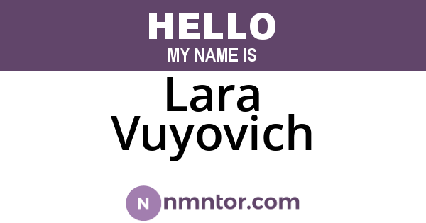 Lara Vuyovich