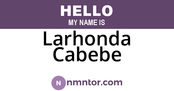 Larhonda Cabebe