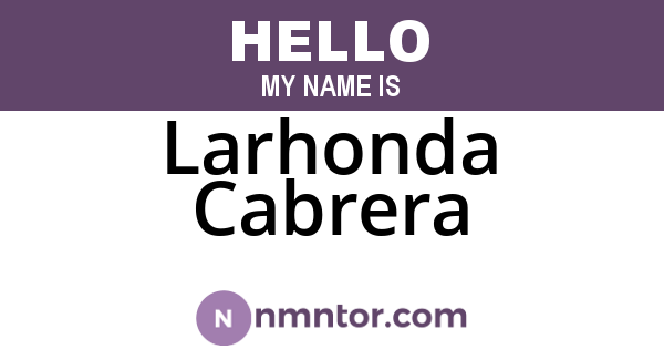 Larhonda Cabrera