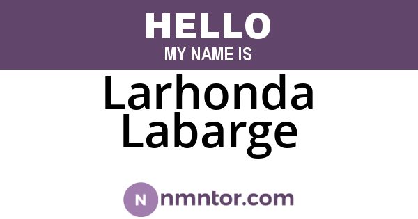 Larhonda Labarge