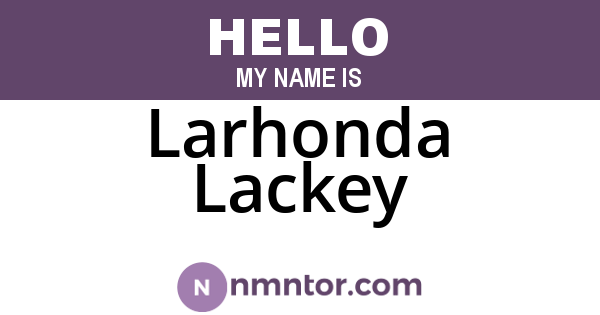 Larhonda Lackey