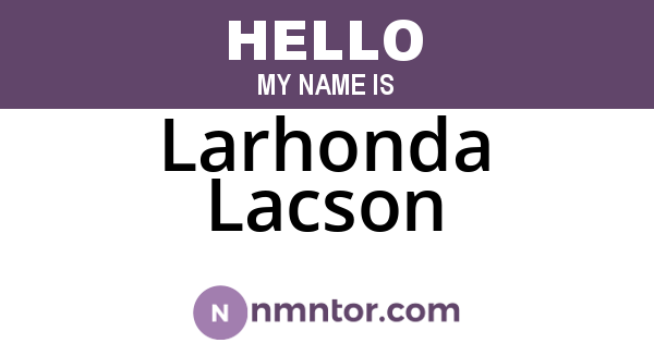 Larhonda Lacson
