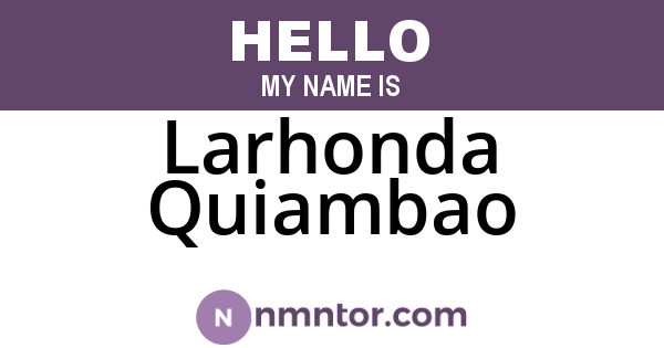 Larhonda Quiambao