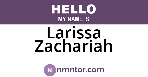 Larissa Zachariah
