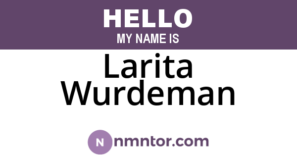 Larita Wurdeman