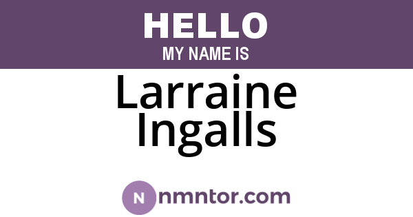 Larraine Ingalls