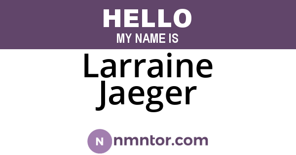 Larraine Jaeger