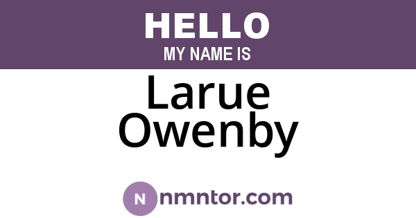 Larue Owenby