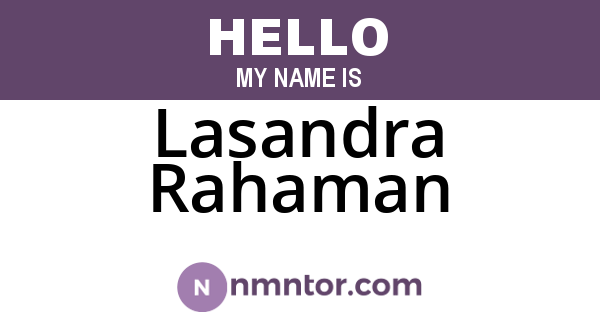 Lasandra Rahaman