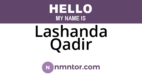 Lashanda Qadir