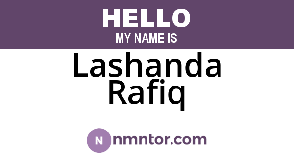 Lashanda Rafiq